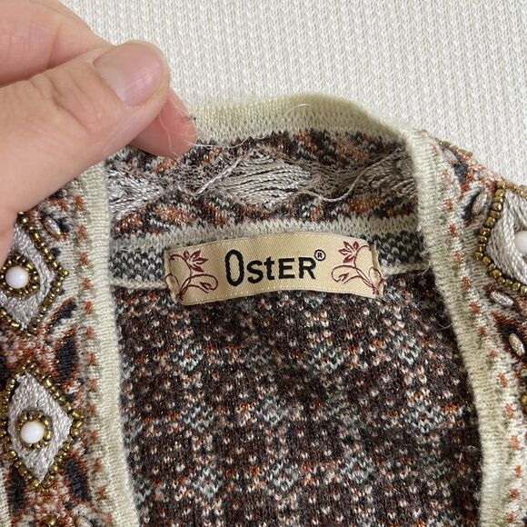 VTG Woolrich Long Sleeve Sweater Button Up Beaded Cardigan Women’s Size Small - Picture 15 of 16